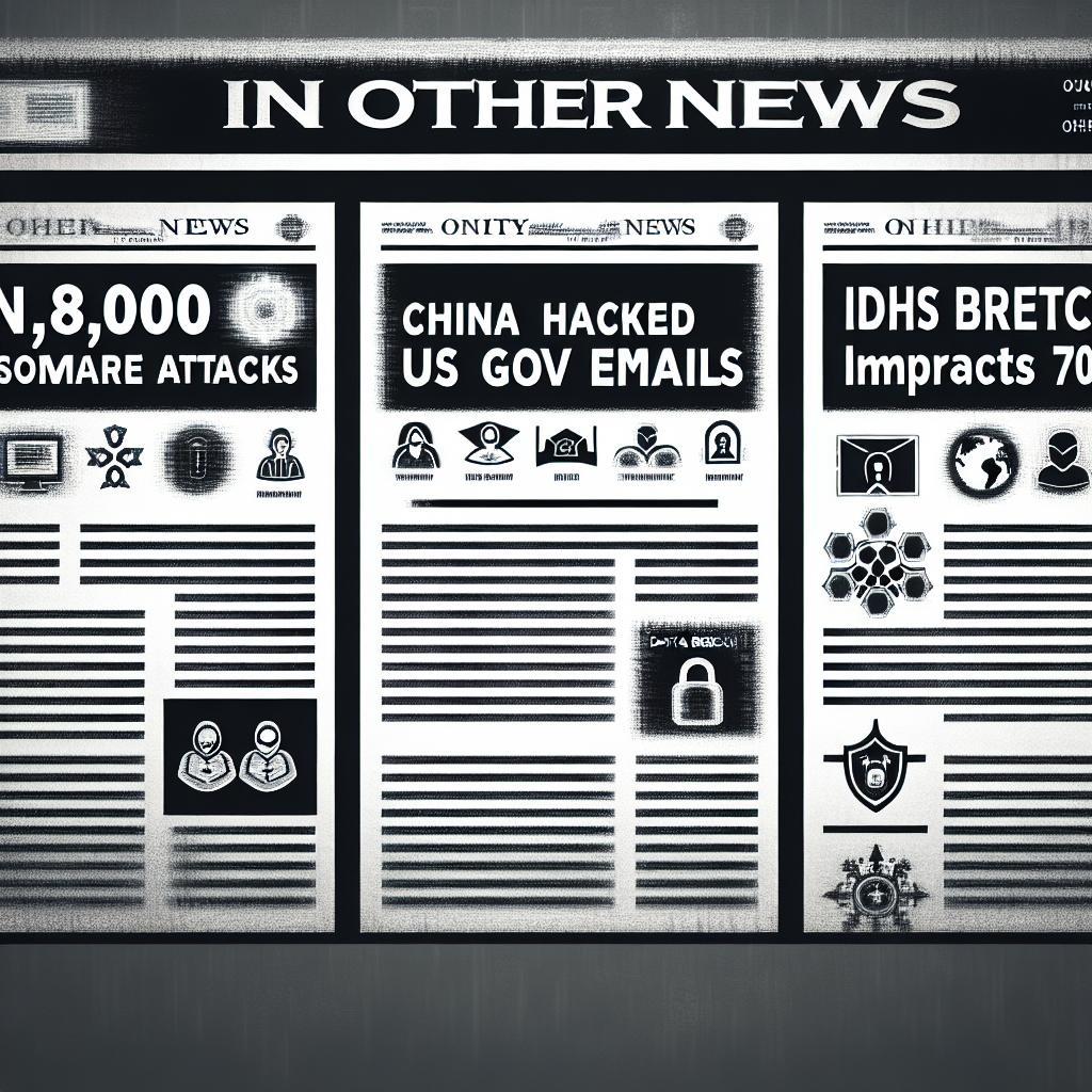 In Other News: 8,000 Ransomware Attacks, China Hacked US Gov Emails, IDHS Breach Impacts 700k